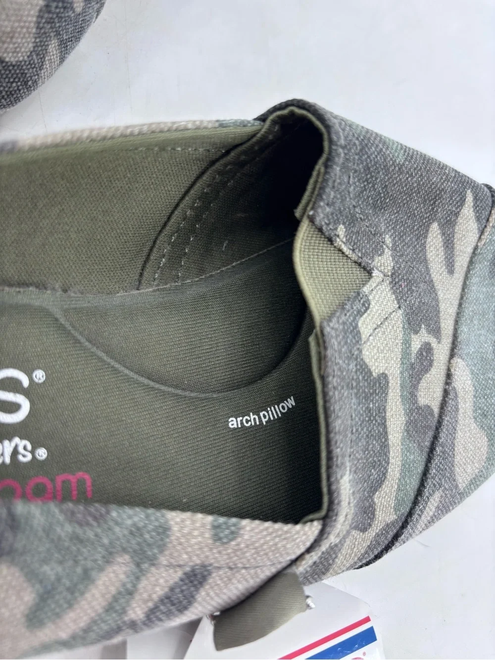 Bobs from Skechers NEW Alpargata Camo Print Memory Foam Slip On Loafers Flats